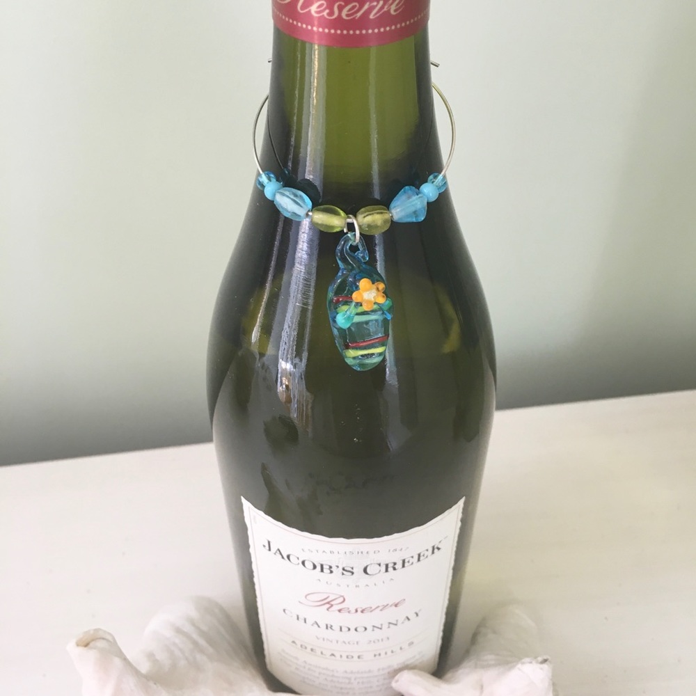 🐠Beach Theme Wine Bottle Charm